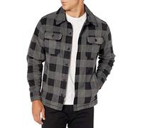 Amazon Essentials Giacca Camicia Invernale in Pile Polare a Maniche Lunghe Uomo, Nero Carbone Buffalo Plaid, M