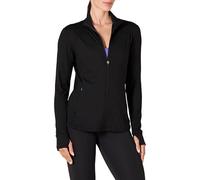 Amazon Essentials Giacca da donna con zip intera stretch spazzolato tecnico (disponibile in taglie forti), nero, XXL