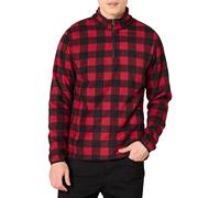 Amazon Essentials Giacca Invernale in Pile con Zip Corta Uomo, Nero Rosso Buffalo Check, XL