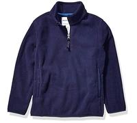 Amazon Essentials Giacca Invernale Modello Pullover con Zip Corta in Pile Bambini e Ragazzi, Blu Marino, 8 Anni
