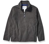 Amazon Essentials Giacca Invernale Modello Pullover con Zip Corta in Pile Bambini e Ragazzi, Carbone Puntinato, 9 Anni