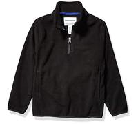 Amazon Essentials Giacca Invernale Modello Pullover con Zip Corta in Pile Bambini e Ragazzi, Nero, 11-12 Anni
