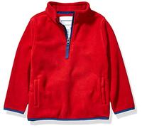 Amazon Essentials Giacca Invernale Modello Pullover con Zip Corta in Pile Bambini e Ragazzi, Rosso, 10 Anni