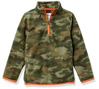 Amazon Essentials Giacca Invernale Modello Pullover con Zip Corta in Pile Bambini e Ragazzi, Verde Motivo Mimetico, 8 Anni