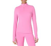 Amazon Essentials Giacca Pullover a Maniche Lunghe Tecnica in FormFlex Morbidissimo, Zip a un Quarto, Vestibilità Aderente Donna, Rosa Fenicottero, S