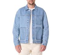 Amazon Essentials Giacca Utility In Denim Rigido Dalla Vestibilità Rilassata Uomo, Blu Vintage, XL