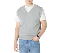 Amazon Essentials Gilet da Uomo con Scollo a V, vestibilità Comoda, Grigio mélange, M