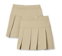 Amazon Essentials Gonna a Pieghe per Uniforme da Ragazza, Confezione da 2, Kaki, Marrone Chiaro, S