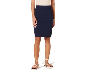 Amazon Essentials Gonna a Tubino Pull-on Aderente sopra Il Ginocchio in Tessuto Ponte Donna, Blu Marino, M