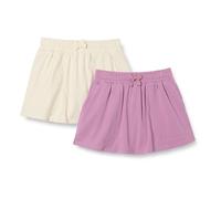 Amazon Essentials Gonna Corta da Bambina con Tasca applicata, Confezione da 2, Color Avena mélange/Malva, M