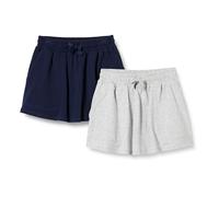 Amazon Essentials Gonna da Bambina con Tasca applicata, Confezione da 2, Grigio Chiaro/Blu Navy, L