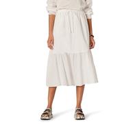 Amazon Essentials Gonna Midi da Donna a Vita Medio Alta in Rasatello di Cotone a Balze (Top Venduto separatamente), Bianco, XXL