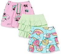 Amazon Essentials Gonne Pantalone lavorate a Maglia con Volant (precedentemente Spotted Zebra) Bambine e Ragazze, Pacco da 3, Blu Ciambelle/Rosa Frutta/Verde Menta, 5 Anni