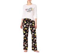Amazon Essentials Harry Potter | Looney Tunes Pigiama con Maglia a Maniche Lunghe e Pantaloni in Flanella Leggera Donna, Banda Dei Looney Tunes - Da Donna, S
