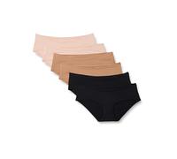 Amazon Essentials Intimo Premaman Elasticizzato da Indossare Sopra e Sotto il Pancione Donna, Confezione da 6, Bronzo Lavato/Nero/Petalo Chiaro, 44