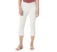 Amazon Essentials Jeans Capri a Vita Media, Mediamente Elasticizzati, Vestibilità Aderente Donna, Bianco, 44-46