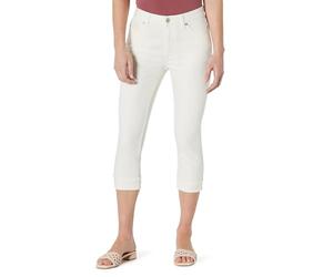 Amazon Essentials Jeans Capri a Vita Media, Mediamente Elasticizzati, Vestibilità Aderente Donna, Bianco, 42