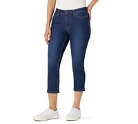 Amazon Essentials Jeans Capri a Vita Media, Mediamente Elasticizzati, Vestibilità Aderente Donna, Lavaggio Ombré Scuro, 44-46