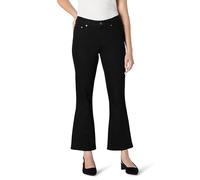 Amazon Essentials Jeans Cropped a Vita Media con Fondo Svasato Mediamente Elasticizzati Donna, Nero, 46