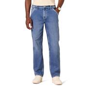 Amazon Essentials Jeans da lavoro da carpentiere da uomo, vestibilità comoda, lavaggio medio, 91 x 86 cm