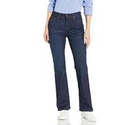 Amazon Essentials Jeans Elasticizzati a Vita Media Bootcut Vestibilità Aderente - colori fuori produzione Donna, Delavé Scuro, 44 Lungo