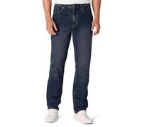 Amazon Essentials Jeans Taglio Dritto Leggermente Elasticizzati Vestibilità Aderente Uomo, Lavaggio Scuro Colorato, 33W / 28L