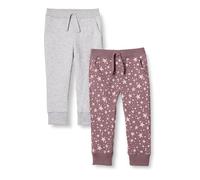 Amazon Essentials Joggers Bambine e Ragazze, Pacco da 2, Grigio Chiaro Puntinato/Malva Stelle, 4 Anni