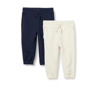 Amazon Essentials Joggers in Cotone Bambini e Ragazzi, Pacco da 2, Avena Puntinato/Blu Marino, 6-7 Anni