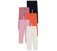 Amazon Essentials Leggings Bambine e Ragazze, Pacco da 5, Arancione/Avorio/Nero/Rosa/Rosato, 2 Anni
