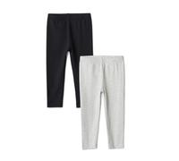 Amazon Essentials Leggings da Ragazza e Ragazza, Confezione da 2, Nero/Grigio Melange, 9-10 anni