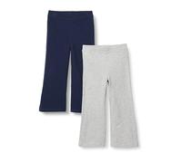 Amazon Essentials Leggings Svasati in Maglia Aderenti Bambine e Ragazze, Pacco da 2, Blu Marino/Grigio Chiaro Puntinato, 6-7 Anni