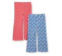 Amazon Essentials Leggings Svasati in Maglia Aderenti Bambine e Ragazze, Pacco da 2, Blu Posey Floral/Rosa Shocking Posey Floral, 3 Anni