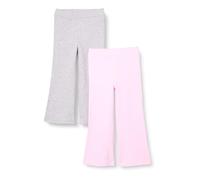 Amazon Essentials Leggings Svasati in Maglia Aderenti Bambine e Ragazze, Pacco da 2, Grigio Chiaro Puntinato/Rosa, 5 Anni