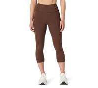 Amazon Essentials Leggings Tecnici con Tasche, Total Train per Palestra, Modello Capri, Vita Alta, Cucitura Interna, 48cm Donna, Nocciola, L