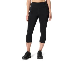 Amazon Essentials Leggings Tecnici con Tasche, Total Train per Palestra, Modello Capri, Vita Alta, Cucitura Interna, 48cm Donna, Nero, XS