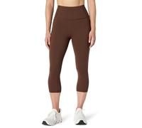 Amazon Essentials Leggings Tecnici, Total Train per Palestra, Modello Capri, Vita Alta, Cucitura Interna, 48cm Donna, Nocciola, S