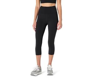 Amazon Essentials Leggings Tecnici, Total Train per Palestra, Modello Capri, Vita Alta, Cucitura Interna, 48cm Donna, Nero, XL