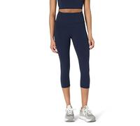 Amazon Essentials Leggings Yoga Tecnici in FormFlex Morbidissimo, a Vita Alta, Capri, Interno Gamba 48 cm, con Tasche Donna, Blu Marino, S