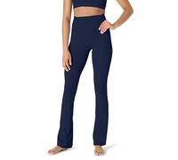 Amazon Essentials Leggings Yoga Tecnici in FormFlex Morbidissimo, a Vita Alta, Lunghi, Interno Gamba 80cm, con Taglio Bootcut Donna, Blu Marino, XS