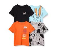 Amazon Essentials Looney Tunes T-Shirt a Maniche Corte Bambini e ragazzi, Pacco da 4, Bugs Bunny Dei Looney Tunes, 6-7 anni