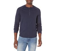 Amazon Essentials Maglia con Collo Serafino a Maniche Lunghe Slim Uomo, Blu Marino, L