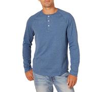 Amazon Essentials Maglia con Collo Serafino a Maniche Lunghe Uomo, Blu Puntinato, S