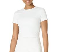 Amazon Essentials Maglia Corta Tecnica a Maniche Corte in FormFlex Morbidissimo, vestibilità Aderente, per Abbigliamento a Strati Donna, Bianco, XXL
