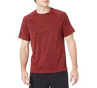 Amazon Essentials Maglietta da Nuoto UPF 50 Aderente A Maniche Corte e Ad Asciugatura Rapida Uomo, Rosso Puntinato, L