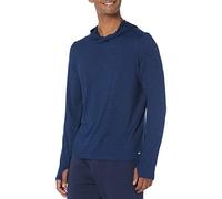 Amazon Essentials Maglietta da uomo Tech Stretch a maniche lunghe con cappuccio, blu navy Space Dye, XS
