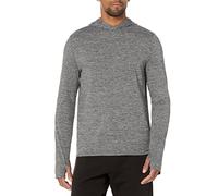 Amazon Essentials Maglietta da uomo Tech Stretch a maniche lunghe con cappuccio, grigio Space Dye, S