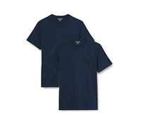 Amazon Essentials Maglietta Girocollo a Maniche Corte con Taschino dalla vestibilità Standard Uomo, Pacco da 2, Blu Marino, 6XL Plus
