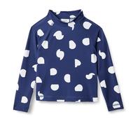 Amazon Essentials Maglietta Rashguard a Maniche Lunghe da Ragazza, Blu Scuro a Pois Astratti, M