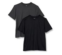 Amazon Essentials Maglietta Sportiva Leggera a Maniche Corte Elasticizzata Tecnologia ad Asciugatura Rapida Uomo, Pacco da 2, Grafite Mélange/Nero, M