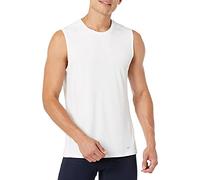 Amazon Essentials Maglietta Tecnica Smanicata Aderente Elasticizzata Tecnologia ad Asciugatura Rapida Uomo, Bianco Brillante, S